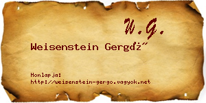 Weisenstein Gergő névjegykártya